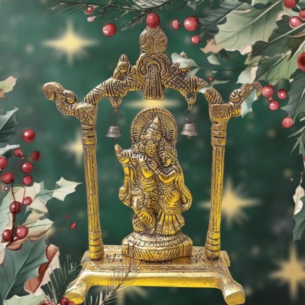 Arembi Radha Krishna Metal Idol Gold-Plated