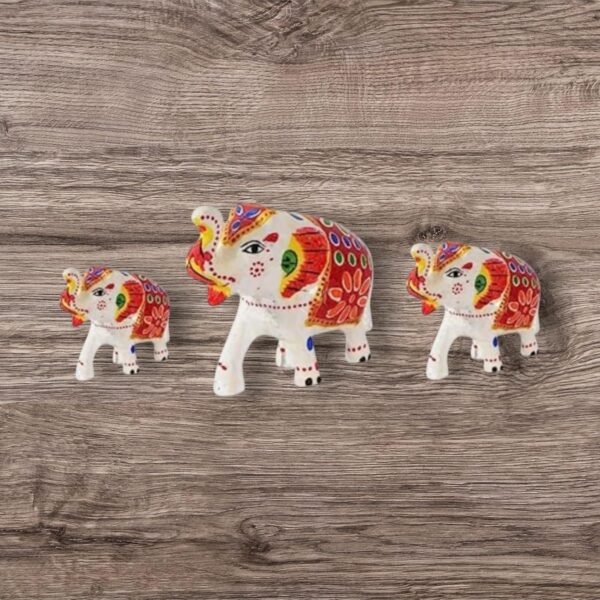 Arembi Home Decor White Elephant Showpieces