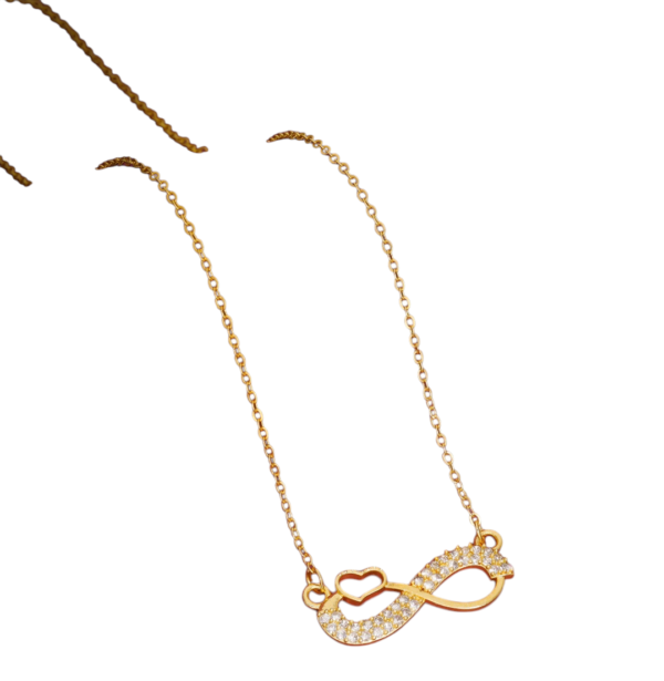 AREMBI-PENDANT CHAIN Gold plated jewellery set with white stones for girls and women-for wedding anniversary- 18 inches chain,S HookClasp-pack of 1-Gold Plated Pendant Chain Necklace Set.