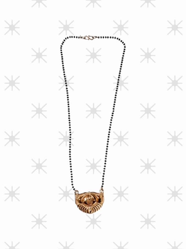 AREMBI-NO-1003- MANGALSUTRA,Traditional Pendant chain - Gold Palted Chain- special occasions- 18 Inches, Black and Gold colour-pack of 1